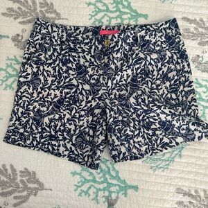 Lilly Pulitzer Navy and White Floral Women Jayne Shorts